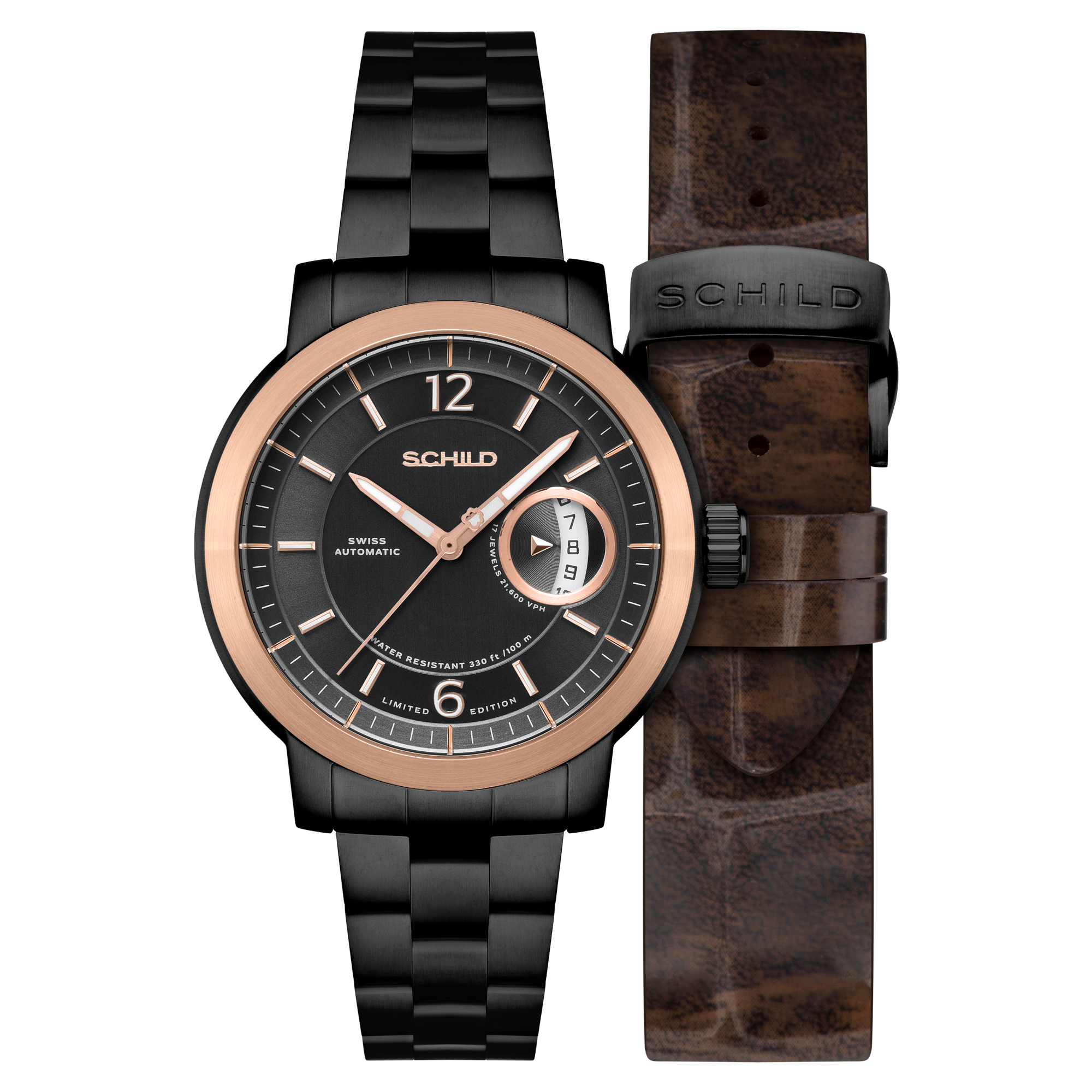 SCHILD Schild Heinrich Minimal Swiss Automatic Limited Edition Dark Chocolate Men's Watch SC-1015-44