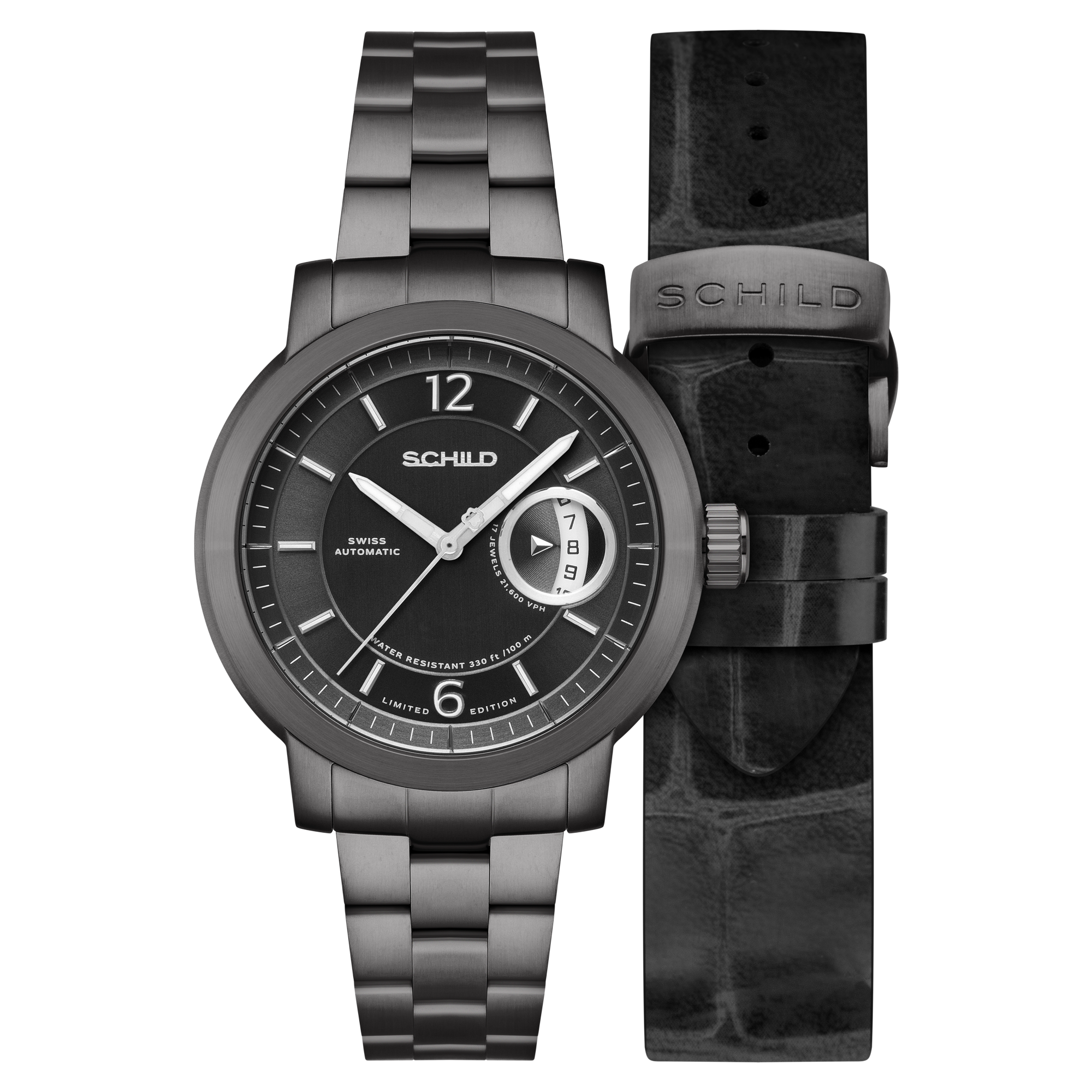 SCHILD Schild Heinrich Minimal Swiss Automatic Limited Edition Gunmetal Grey Men's Watch SC-1015-55