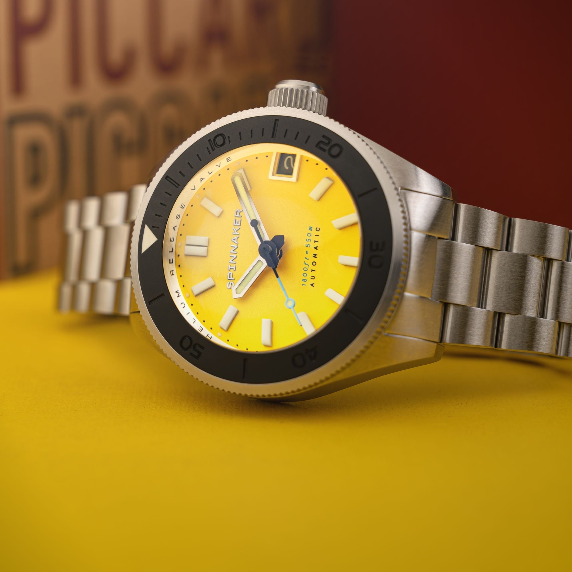 SPINNAKER Spinnaker Piccard Automatic Lemon Yellow Men's Watch SP-5098-44