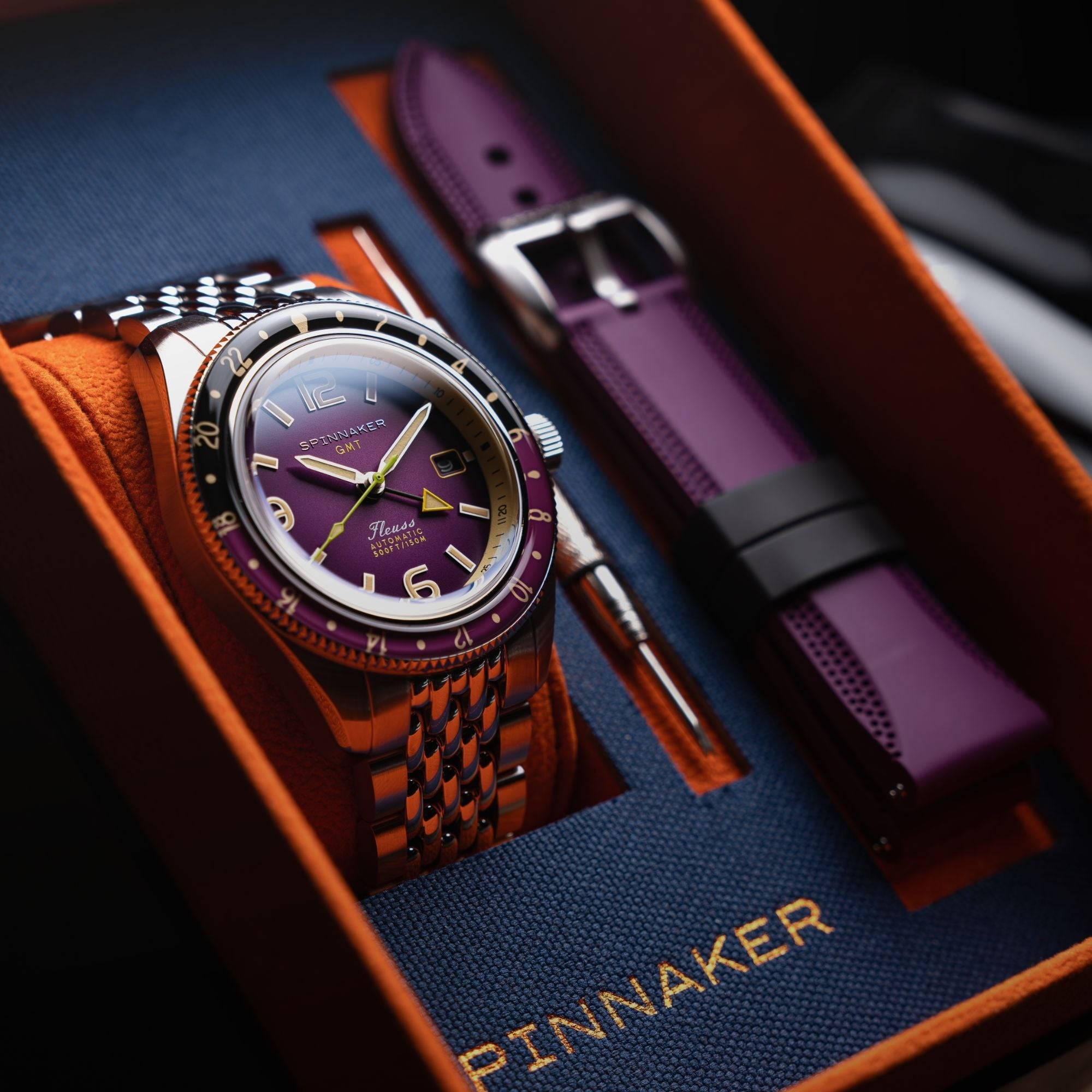 SPINNAKER Spinnaker Fleuss GMT Automatic Dull Violet Men's Watch