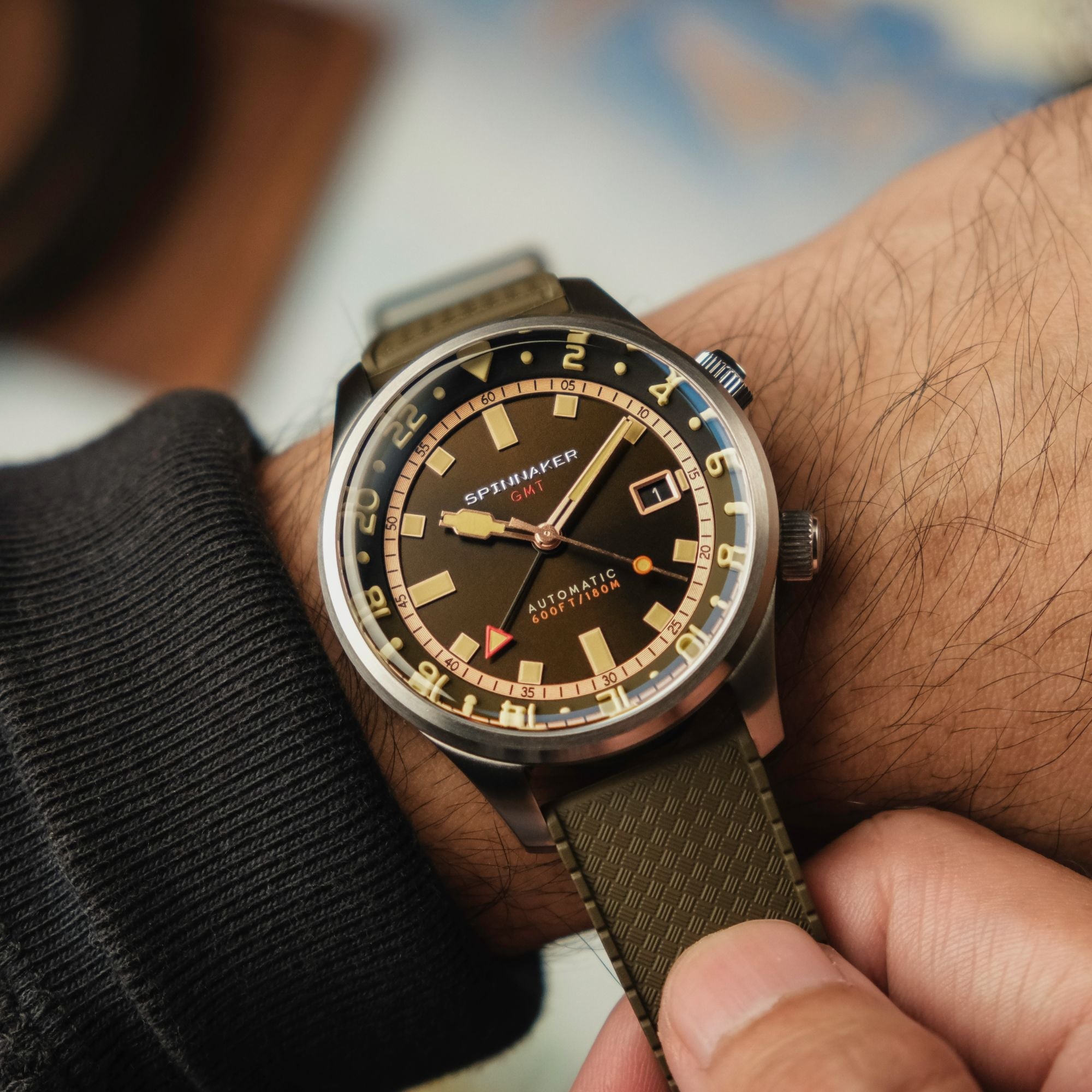 SPINNAKER Spinnaker Bradner GMT Automatic Abbott Brown Men's Watch SP-5121-22