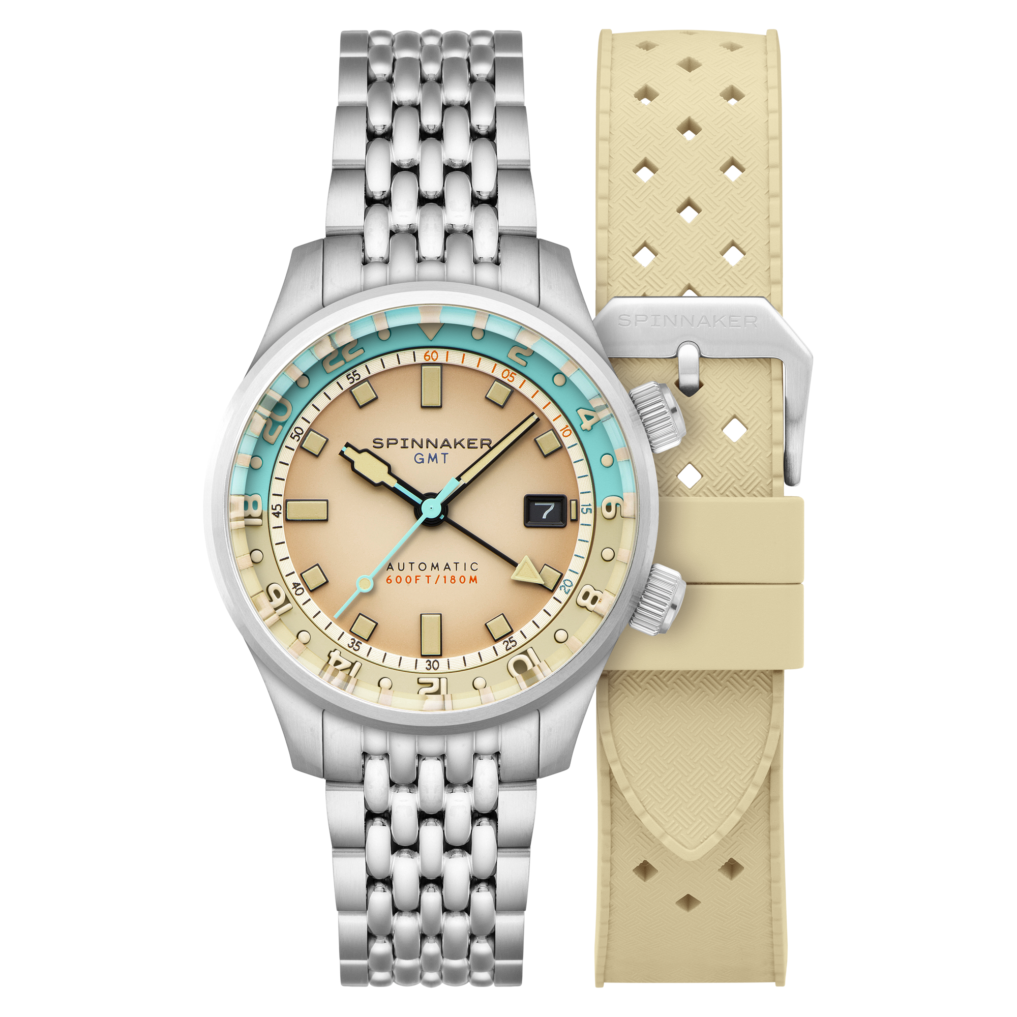 SPINNAKER Spinnaker Bradner GMT Automatic Beige Linen Men's Watch