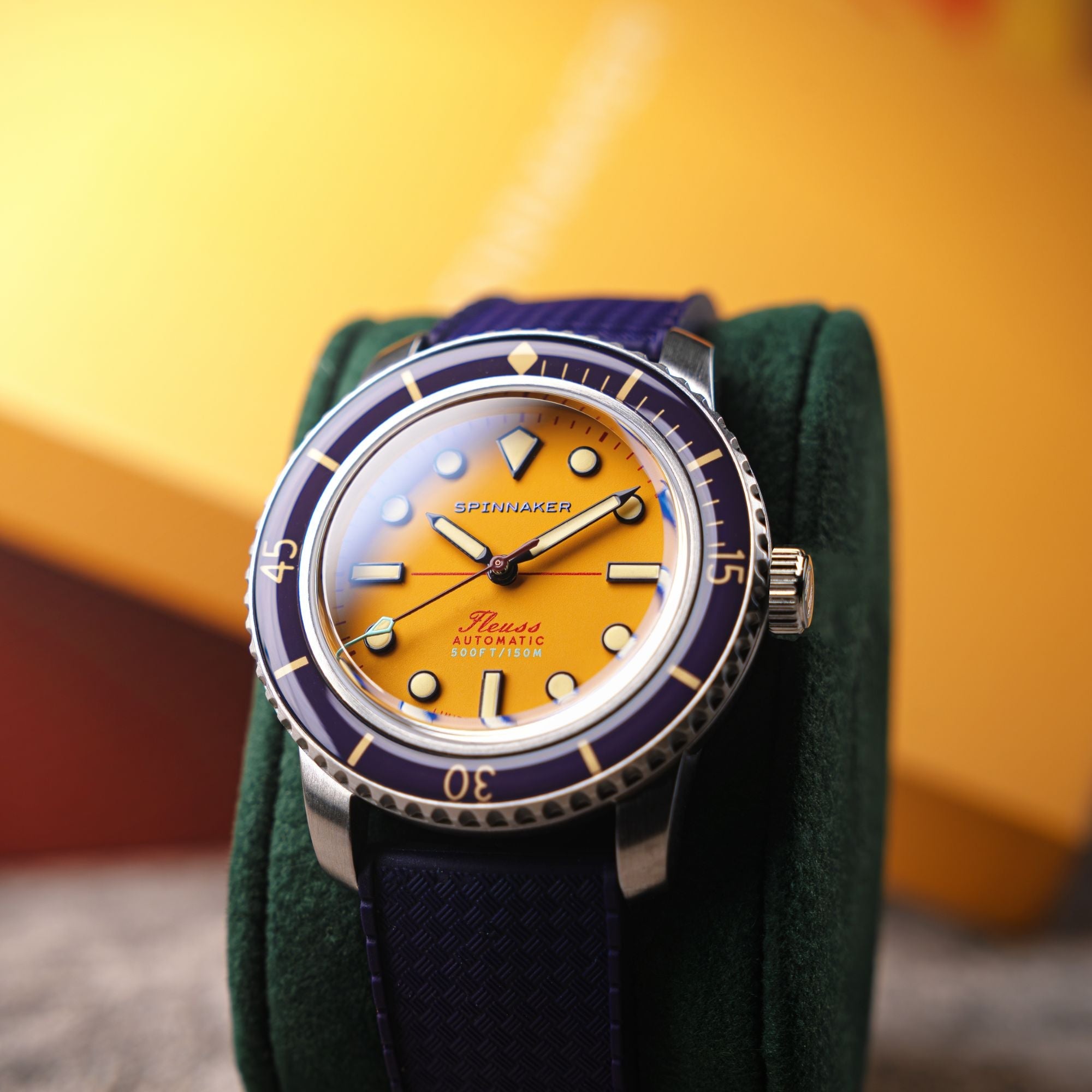 SPINNAKER Spinnaker Fleuss 40 Automatic 145TH Limited Edition Mustard Yellow Men's Watch SP-5133-55