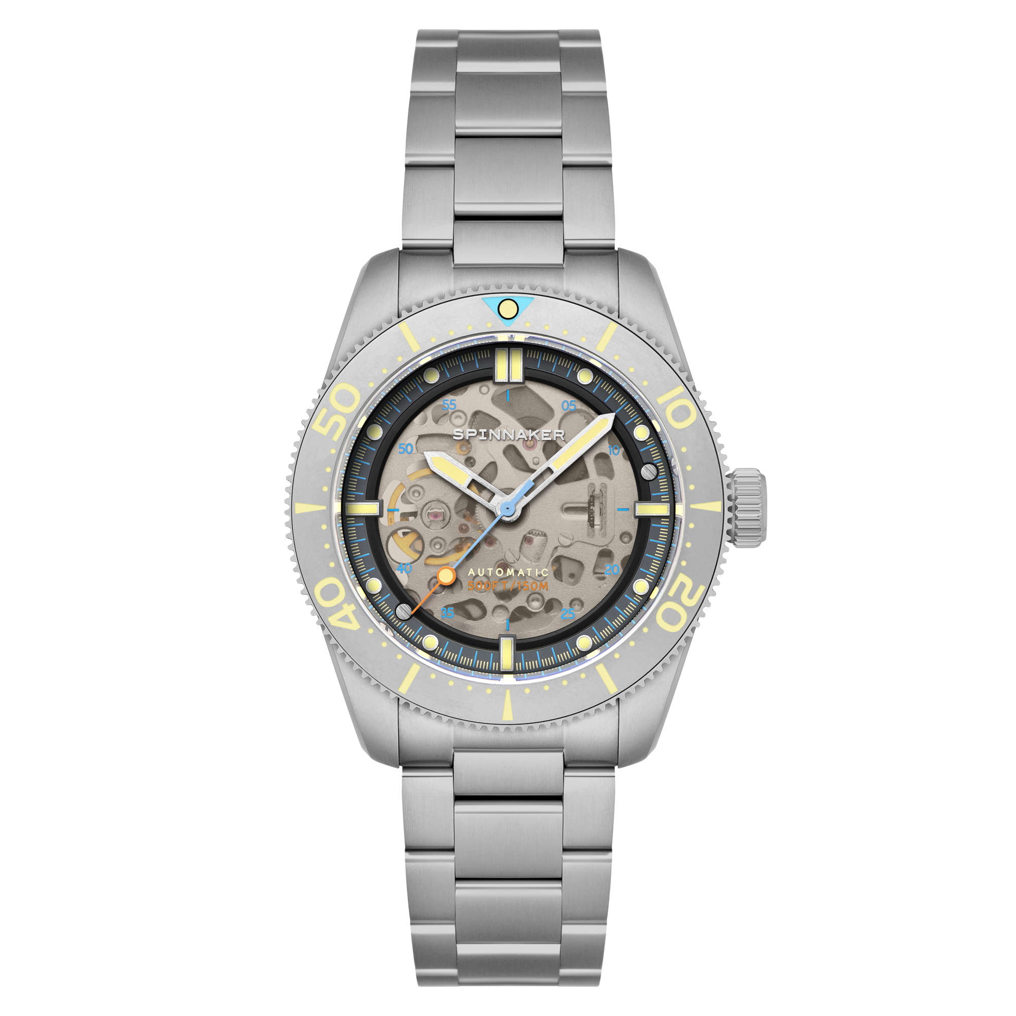 SPINNAKER Spinnaker Croft 42 Skeleton Automatic Sandblasted Steel Men's Watch SP-5134-44