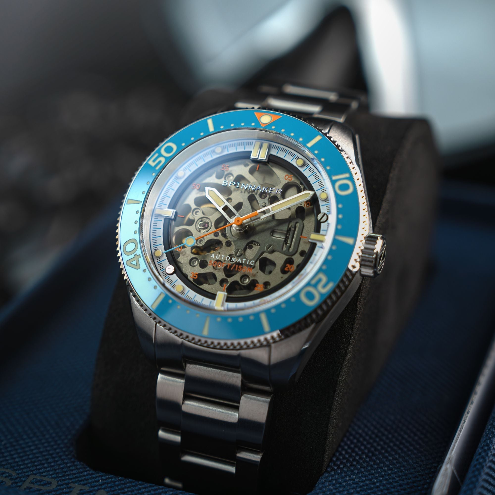 SPINNAKER Spinnaker Croft 42 Skeleton Automatic Blue Ceramic Men's Watch SP-5134-77