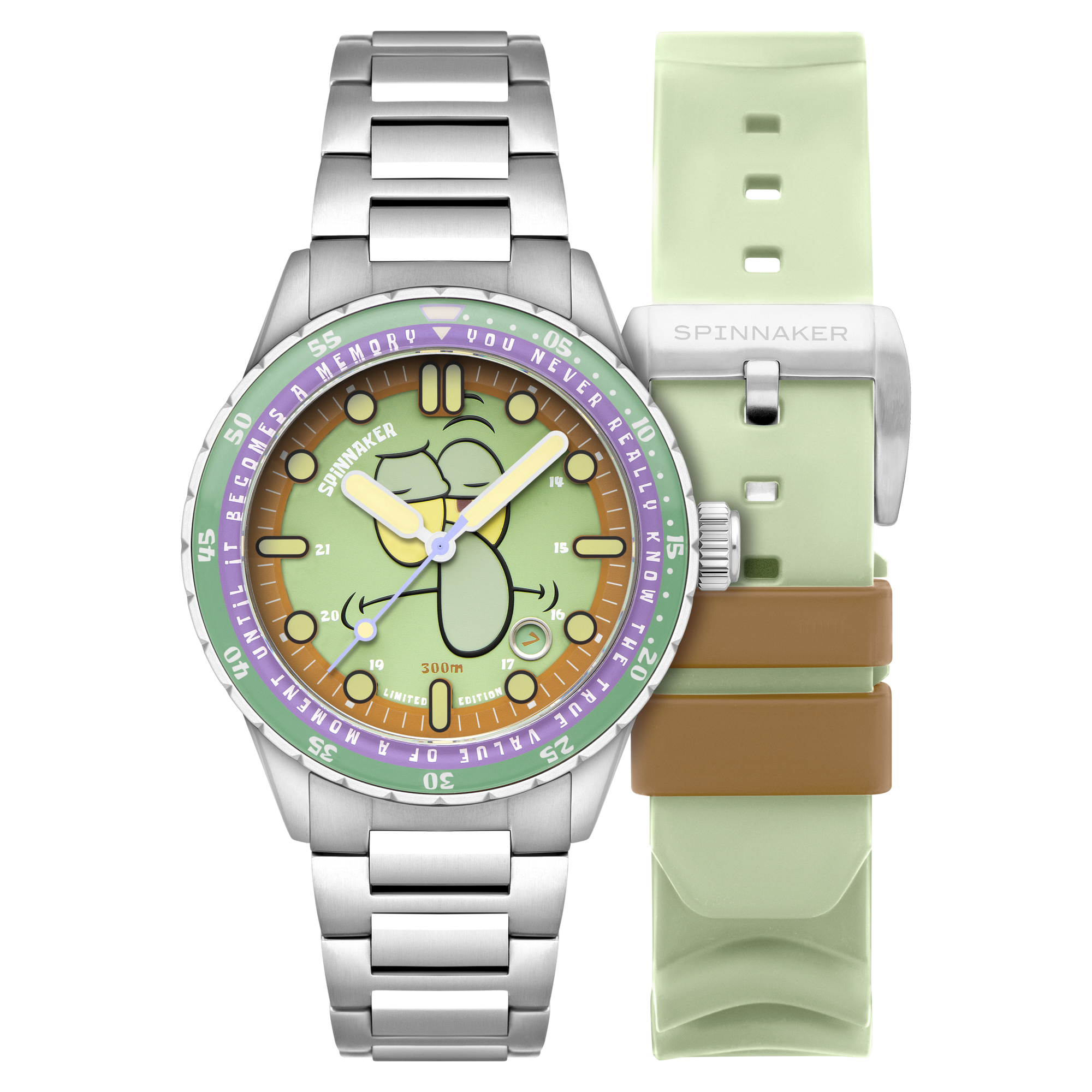 SPINNAKER Spinnaker Squidward Green Hass Automatic Spongebob Squarepants 25th Limited Edition SP-5138-33