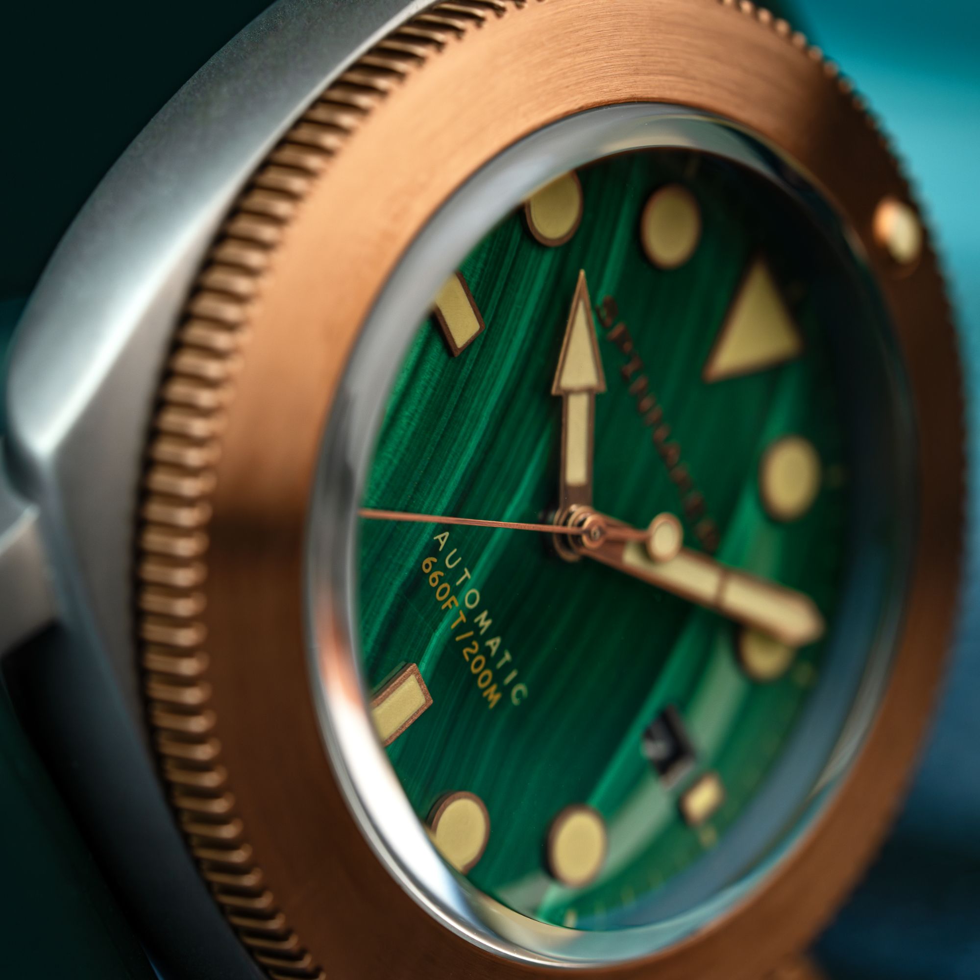 SPINNAKER Spinnaker Hull Titanium Bronze Automatic Lapidary Limited Edition Green Malachite Men's Watch SP-5145-02