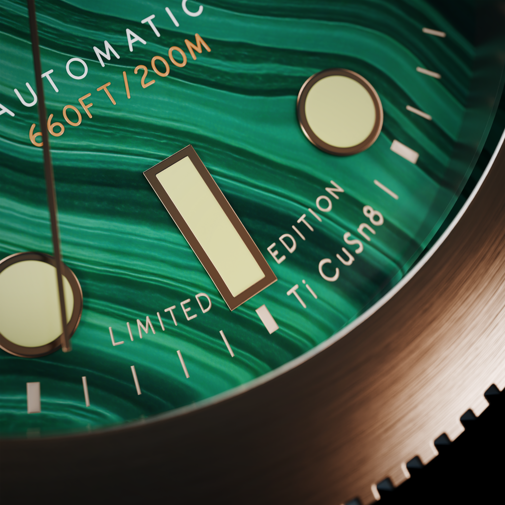 SPINNAKER Spinnaker Hull Titanium Bronze Automatic Lapidary Limited Edition Green Malachite Men's Watch SP-5145-02