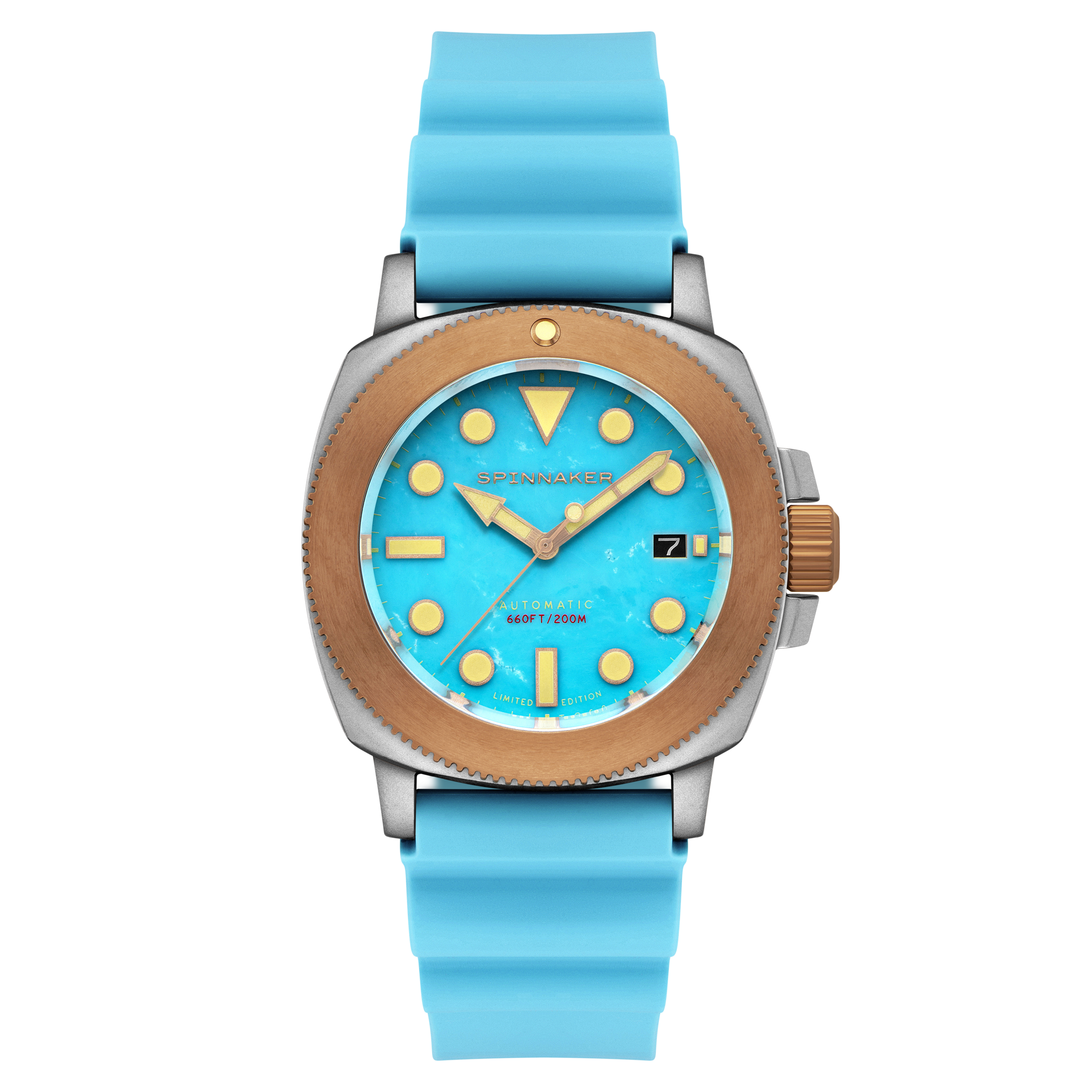 SPINNAKER Spinnaker Hull Titanium Bronze Automatic Lapidary Limited Edition Blue Turquoise Men's Watch SP-5145-04