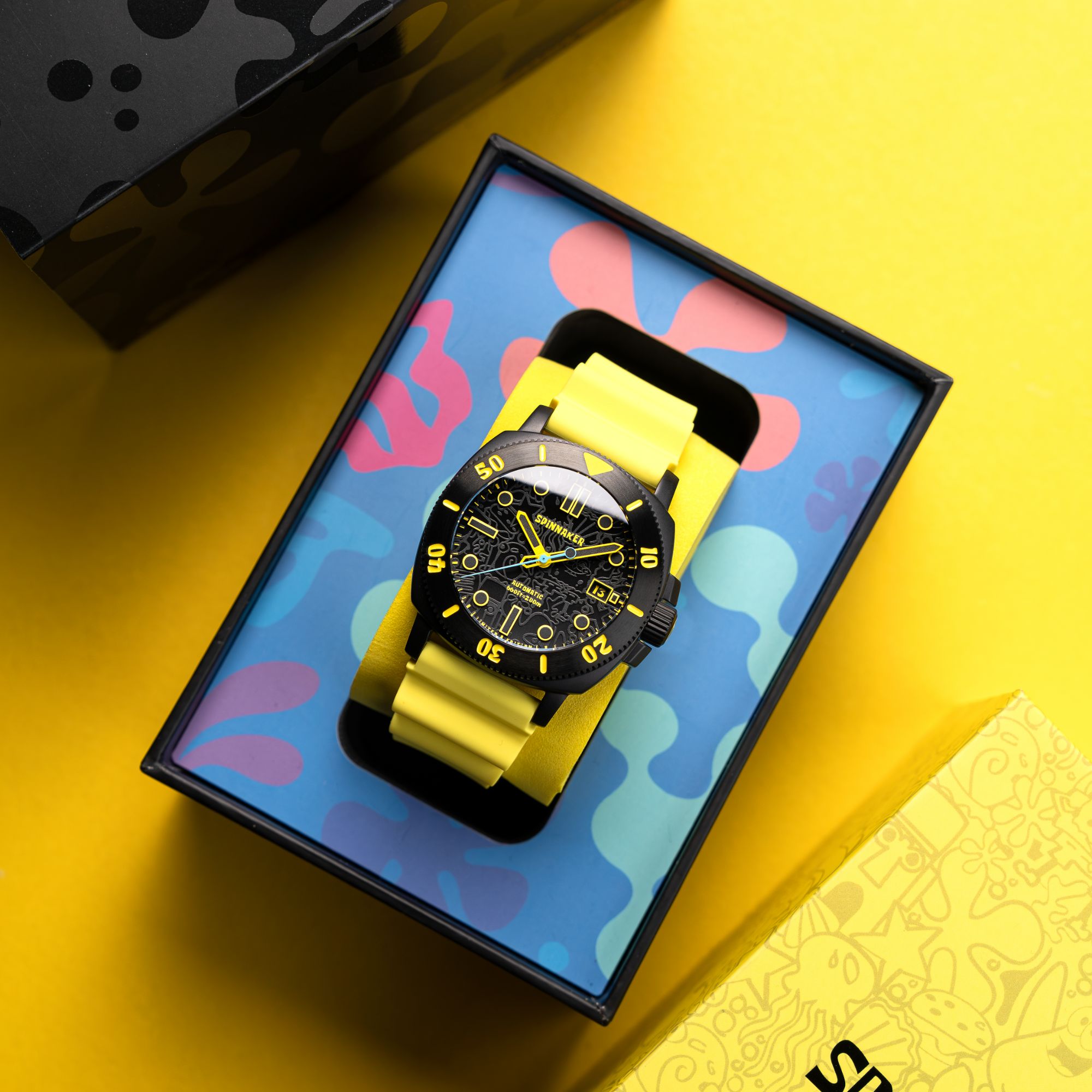 SPINNAKER Spinnaker Hull Diver Automatic Spongebob Squarepants Limited Edition Yellow Spongebob Men's Watch SP-5147-01