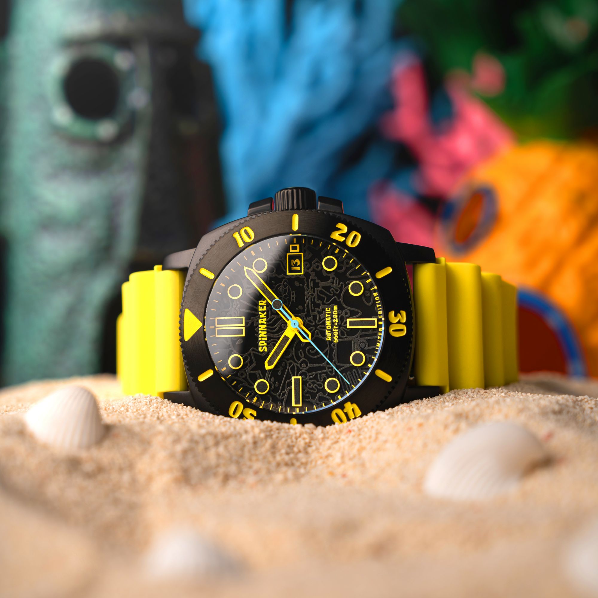 SPINNAKER Spinnaker Hull Diver Automatic Spongebob Squarepants Limited Edition Yellow Spongebob Men's Watch SP-5147-01