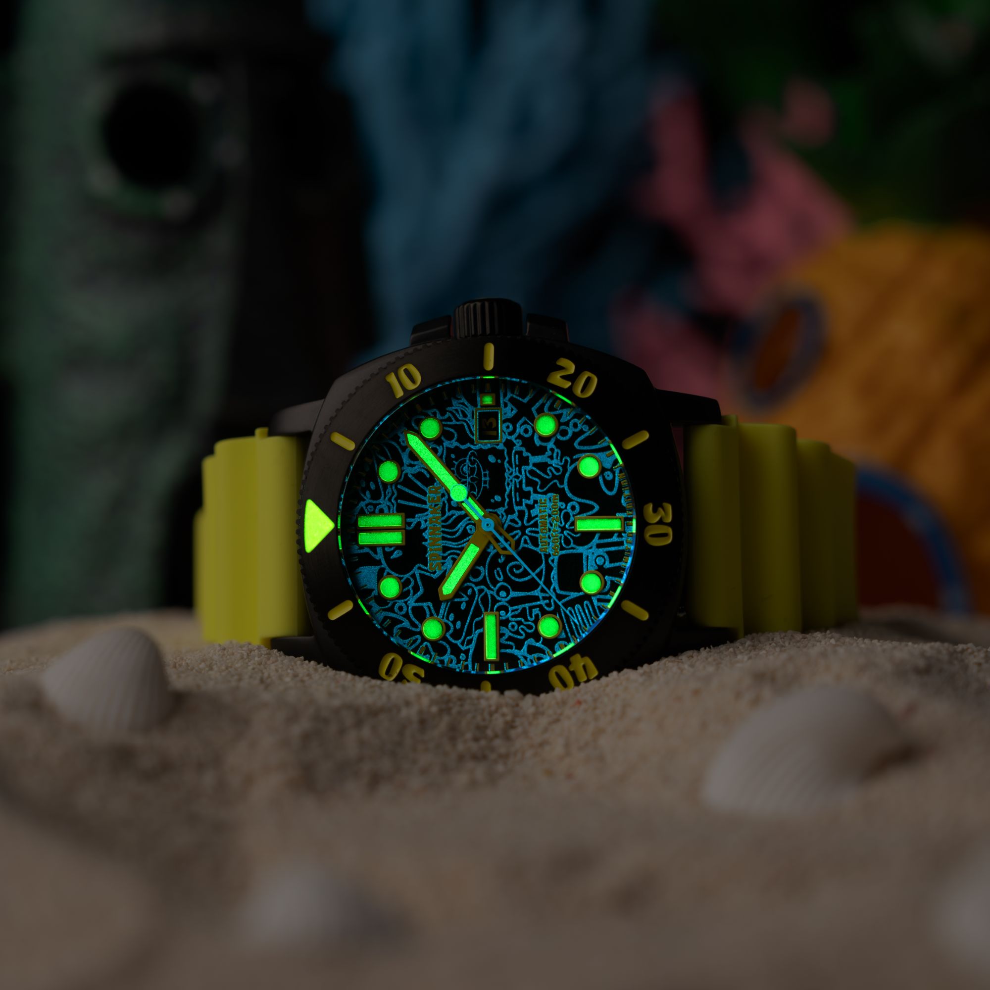 SPINNAKER Spinnaker Hull Diver Automatic Spongebob Squarepants Limited Edition Yellow Spongebob Men's Watch SP-5147-01