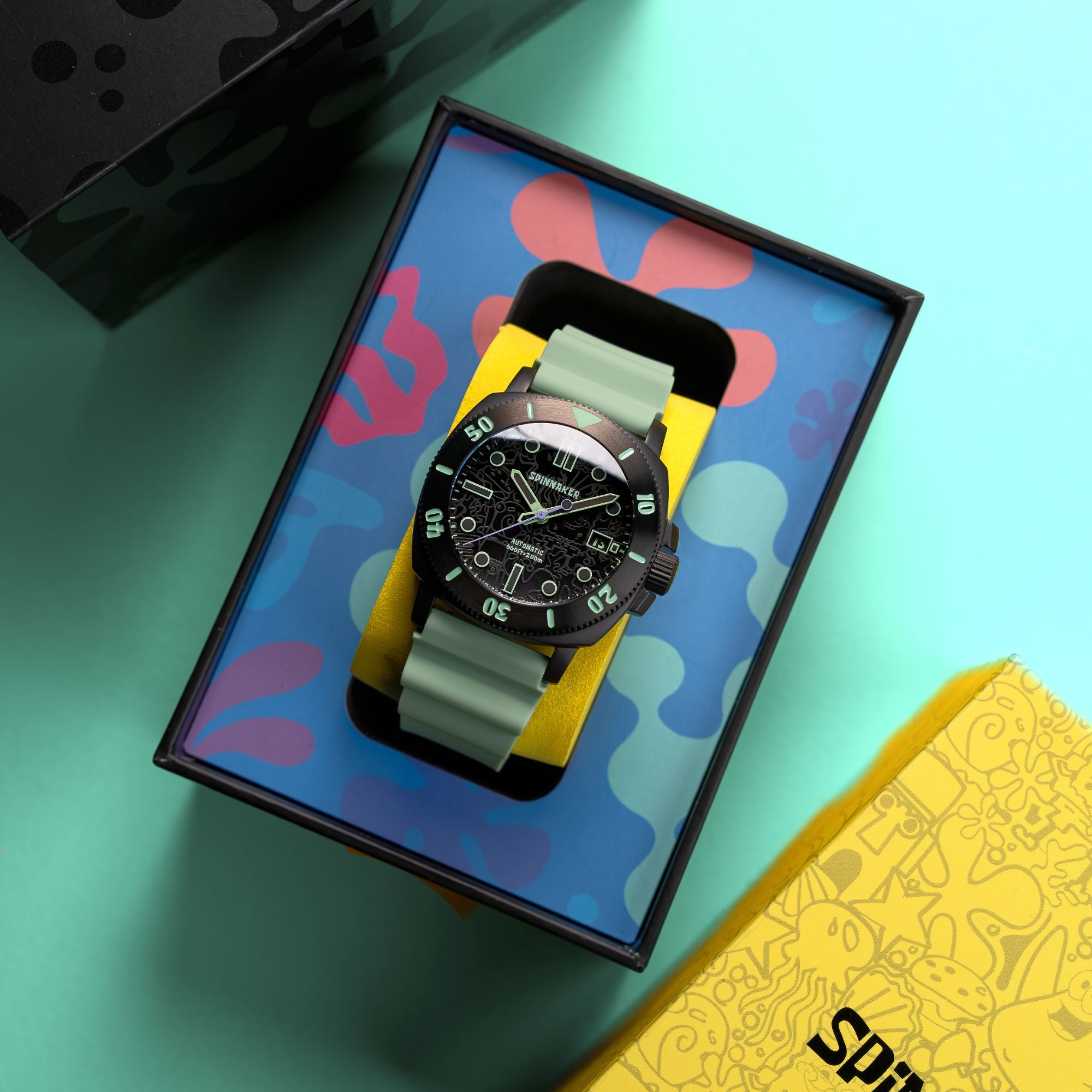 SPINNAKER Spinnaker Hull Diver Automatic Spongebob Squarepants Limited Edition Green Squidward Men's Watch SP-5147-03