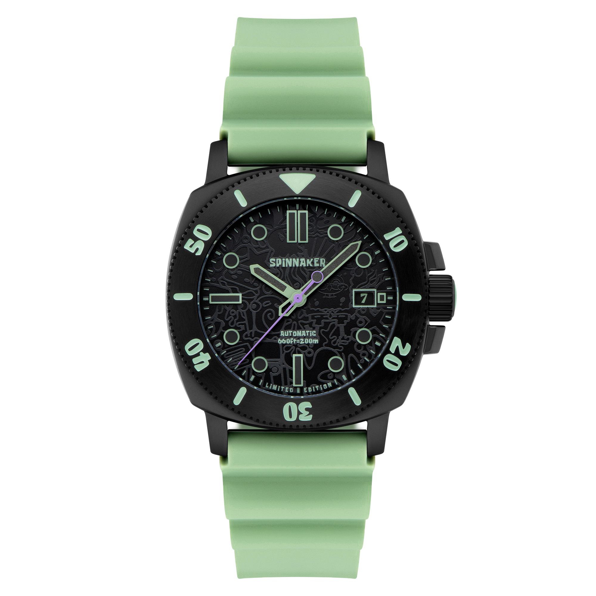 SPINNAKER Spinnaker Hull Diver Automatic Spongebob Squarepants Limited Edition Green Squidward Men's Watch SP-5147-03