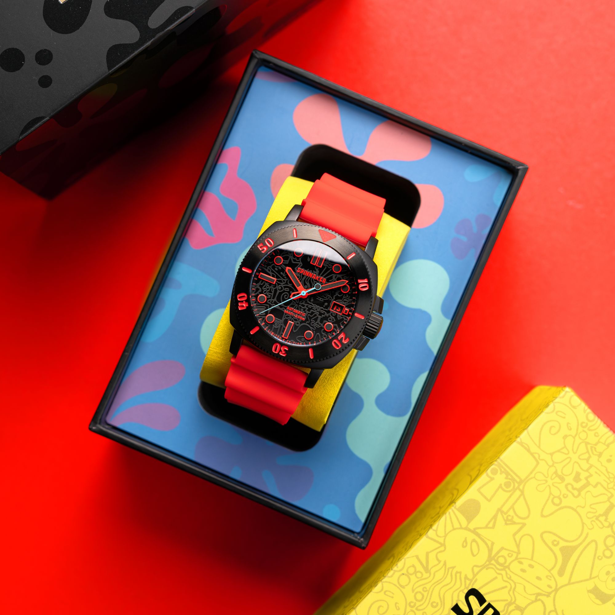 SPINNAKER Spinnaker Hull Diver Automatic Spongebob Squarepants Limited Edition Red Mr. Krabs Men's Watch SP-5147-04