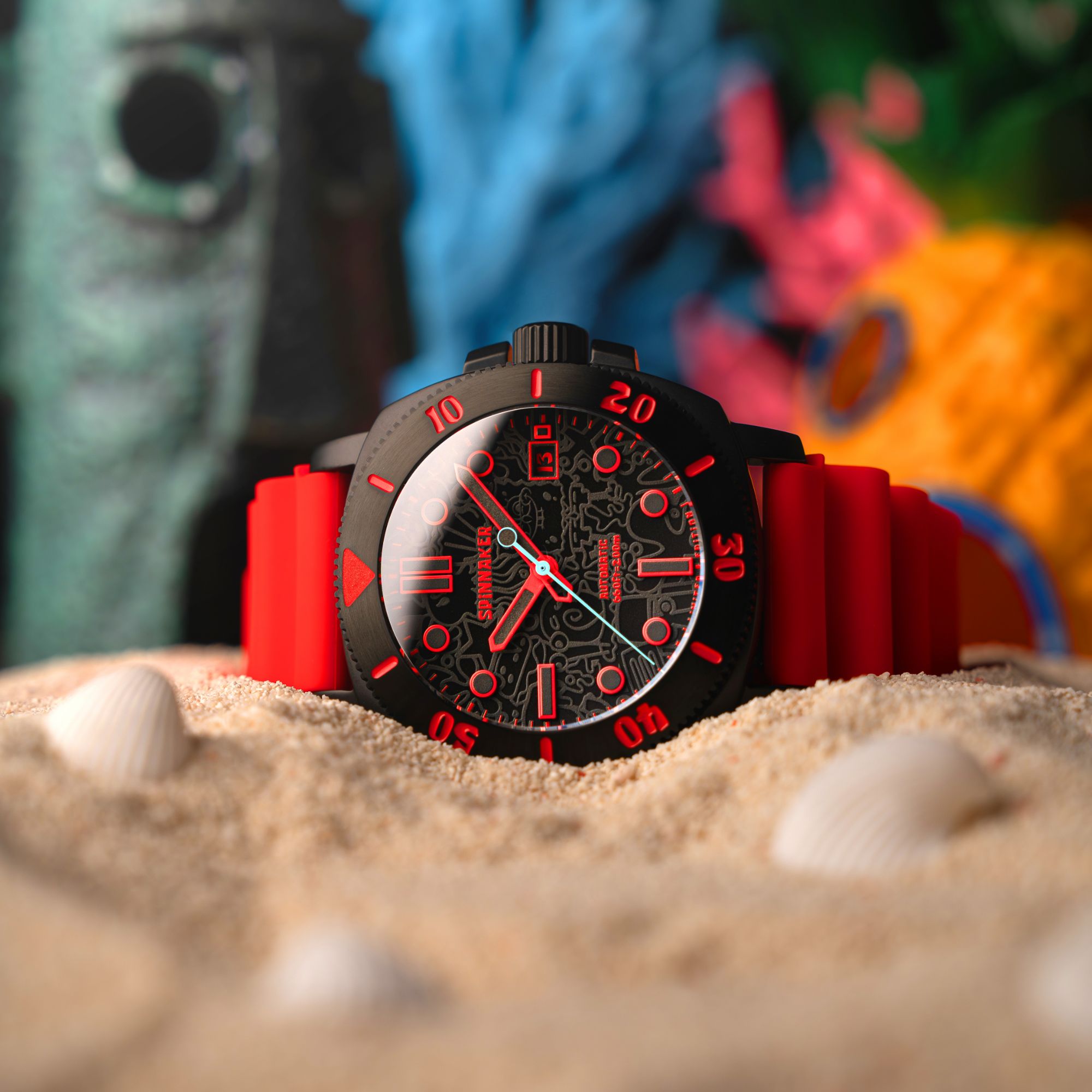 SPINNAKER Spinnaker Hull Diver Automatic Spongebob Squarepants Limited Edition Red Mr. Krabs Men's Watch SP-5147-04