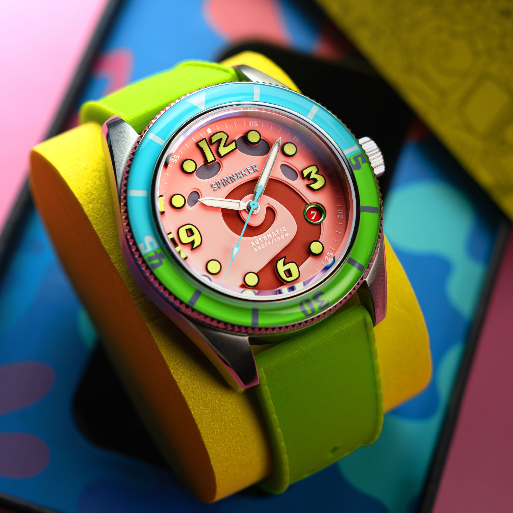 SPINNAKER Spinnaker Fleuss Automatic Spongebob Squarepants Conch Street Limited Edition Pink Gary Men's Watch SP-5151-01