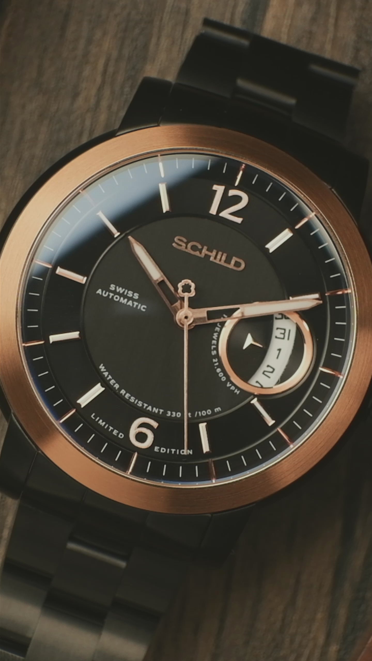 SCHILD Schild Heinrich Minimal Swiss Automatic Limited Edition Dark Chocolate Men's Watch SC-1015-44