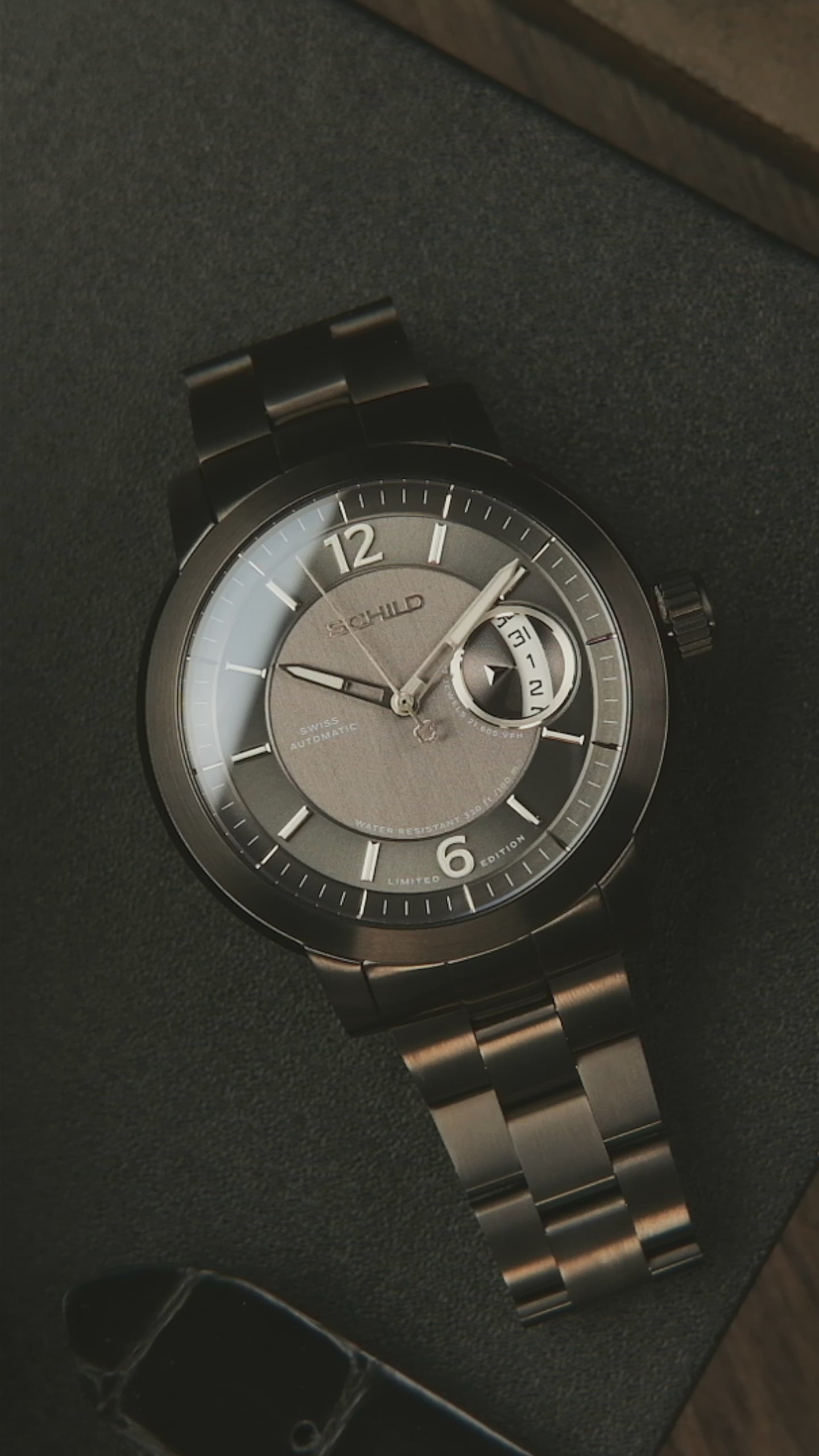 SCHILD Schild Heinrich Minimal Swiss Automatic Limited Edition Gunmetal Grey Men's Watch SC-1015-55